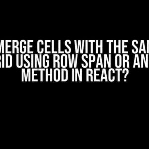 How to Merge Cells with the Same Value in AG Grid Using Row Span or any other method in React?